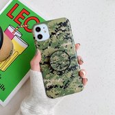 Schokbestendige IMD Camouflage TPU-beschermhoes met houder voor iPhone 11 (groen)