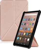 Voor Amazon Fire HD 8 (2020) Transformers Style Horizontale Flip lederen tas met houder & Slaap / Wekfunctie (Rose Gold)