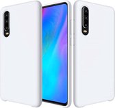 Effen kleur vloeibaar siliconen valbestendig beschermhoesje voor Huawei P30 (wit)