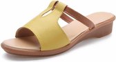 Platte bodem eenvoudige en comfortabele casual sandalen voor dames (kleur: geel maat: 36)