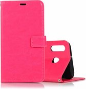 Crazy Horse Texture Horizontale Flip Leren Case met Houder & Kaartsleuven & Portemonnee & Fotolijst voor Huawei Honor P20 lite (Magenta)