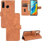 Voor Huawei P30 Lite / nova 4e Effen Kleur Huidgevoel Magnetische Gesp Horizontale Flip Kalf Textuur PU Lederen Case met Houder & Kaartsleuven & Portemonnee (Bruin)