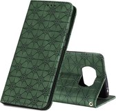 Voor Xiaomi Poco X3 NFC Lucky Flowers Embossing Pattern Magnetische horizontale flip lederen tas met houder en kaartsleuven (donkergroen)