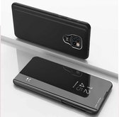Voor Motorola G9 Play vergulde spiegel horizontale flip lederen tas met houder (zwart)