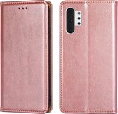 Voor Samsung Galaxy Note10 + PU + TPU Gloss Oil Effen Kleur Magnetische Horizontale Flip Leren Case met Houder & Kaartsleuf & Portemonnee (Rose Goud)