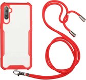 Voor OPPO Realme 6 / Narzo 6s acryl + kleur TPU schokbestendig hoesje met nekkoord (rood)