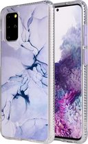 Voor Samsung Galaxy S20 Plus Coloured Glaze Marble TPU + PC beschermhoes (Wit)