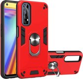 Voor OPPO Realme 7 / Narzo 20 Pro Armor Series PC + TPU beschermhoes met ringhouder (rood)