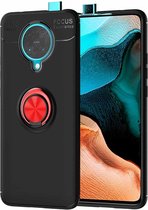 Voor Xiaomi Redmi K30 Pro metalen ringhouder 360 graden roterende TPU-hoes (zwart + rood)