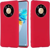 Voor Huawei Mate 40 Pro Pure Color Vloeibare siliconen schokbestendige hoes met volledige dekking (rood)