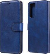 Voor Huawei Honor Play4 / Maimang 9 Klassieke Kalfsstructuur PU + TPU Horizontale Flip Leren Case, met Houder & Kaartsleuven & Portemonnee (Blauw)