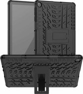 Voor Huawei MatePad T10 / T10S / Enjoy 2 Bandentextuur Schokbestendig TPU + PC-beschermhoes met houder (zwart)