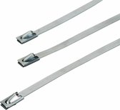 RVS kabelbinders - 100 stuks -  formaat: 200 x 4.45 mm