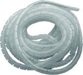 Spiral wrap kabelgeleider wit / transparant 25 m -  bundel diameter: 7 - 70 mm
