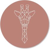 Kleine Binky - Muurcirkel - Giraffe old pink - Forex - 25cm