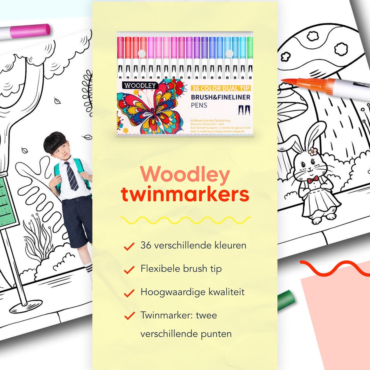 AECHY Glitter markeerstiften, dubbele tip kleurveranderende pennen met glittereffect, 6 gekleurde gebogen pennen voor schrijven en tekenen, sparkle marker voor studenten, kunstenaars, journaling