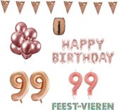 99 jaar Verjaardag Versiering Pakket Rosé Goud