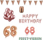 68 jaar Verjaardag Versiering Pakket Rosé Goud