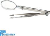 MEDLUXY - Splinter Pincet - Vergrootglas verstelbaar (loep) - 12 cm - [ speerpunt tip - arrowhead tip ]