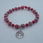 Kralen armband Tree of Life rood