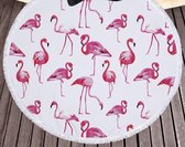 Picknickkleed - Strandlaken - Rond - 160 CM - Roze - Dieren