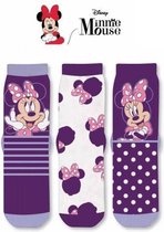 Minnie Mouse Sokken | 3 Paar | Maat 23-26 | Paars