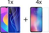 Xiaomi Mi 9 hoesje shock proof case transparant -  4x Xiaomi Mi 9 screenprotector screen protector