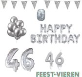 46 jaar Verjaardag Versiering Pakket Zilver