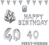 40 jaar Verjaardag Versiering Pakket Zilver
