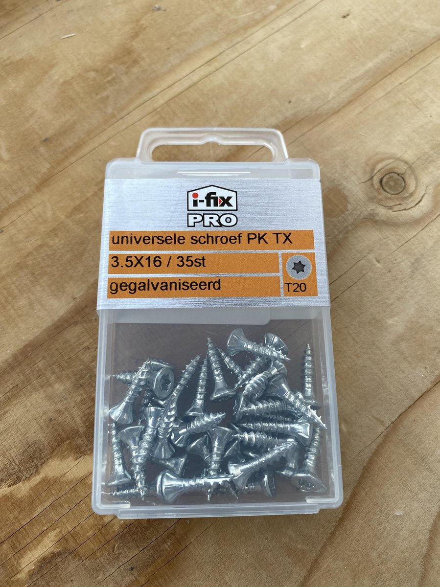 Universele schroef Platkop Torx 3.5x16 per 35 gegalvaniseerd