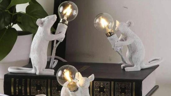 Muis Lamp set van 3 Inclusief lampen en schakelaar - Muislamp - Muizenlamp  - Wit -... | bol