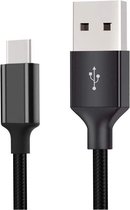 Nylon USB C Kabel - USB-C naar USB-kabel - Zwart - 2 Meter