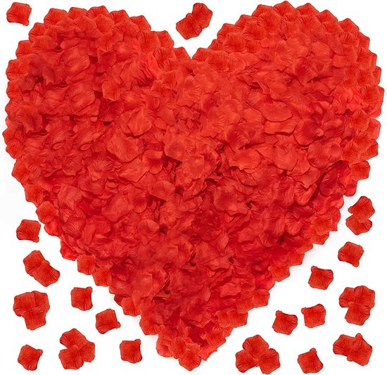 Rozenblaadjes 3000 stuks van + 30 rood-wit hartjes / rode rozenblaadjes / rode... | bol.com