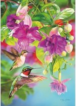 Legpuzzel 1000 stukjes - Bloemen en Kolibries