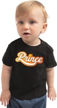 Prince Koningsdag t-shirt zwart voor babys -  Koningsdag shirt / kleding / outfit 62