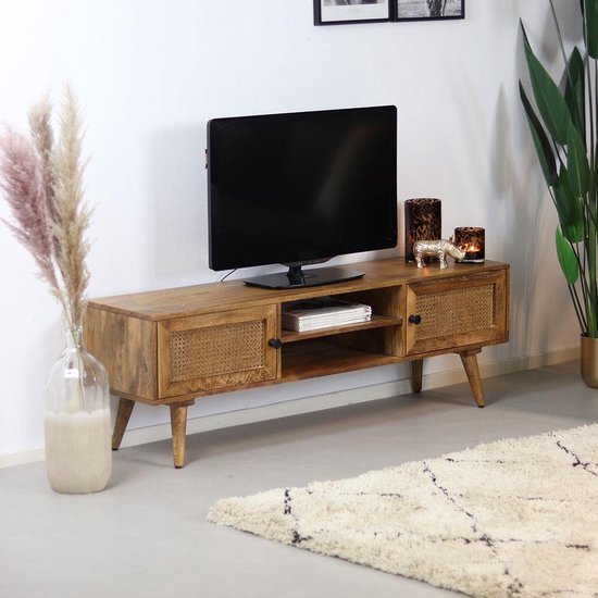 Martelaar Spuug uit Blijven Bronx71® TV meubel industrieel Roto - TV kast meubel - TV meubel hout - TV  tafel -... | bol.com
