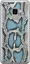 Samsung Galaxy S9 siliconen hoesje - Slangenprint - Soft Case Telefoonhoesje - Blauw - Slangenprint