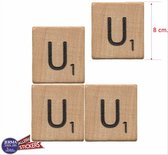 U scrabble letters set van 4 letter stickers