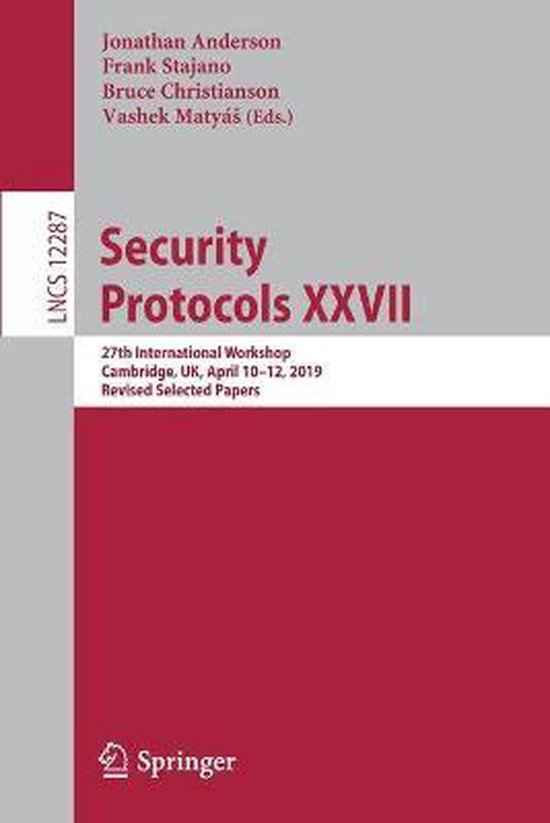 Security Protocols XXVII - cover