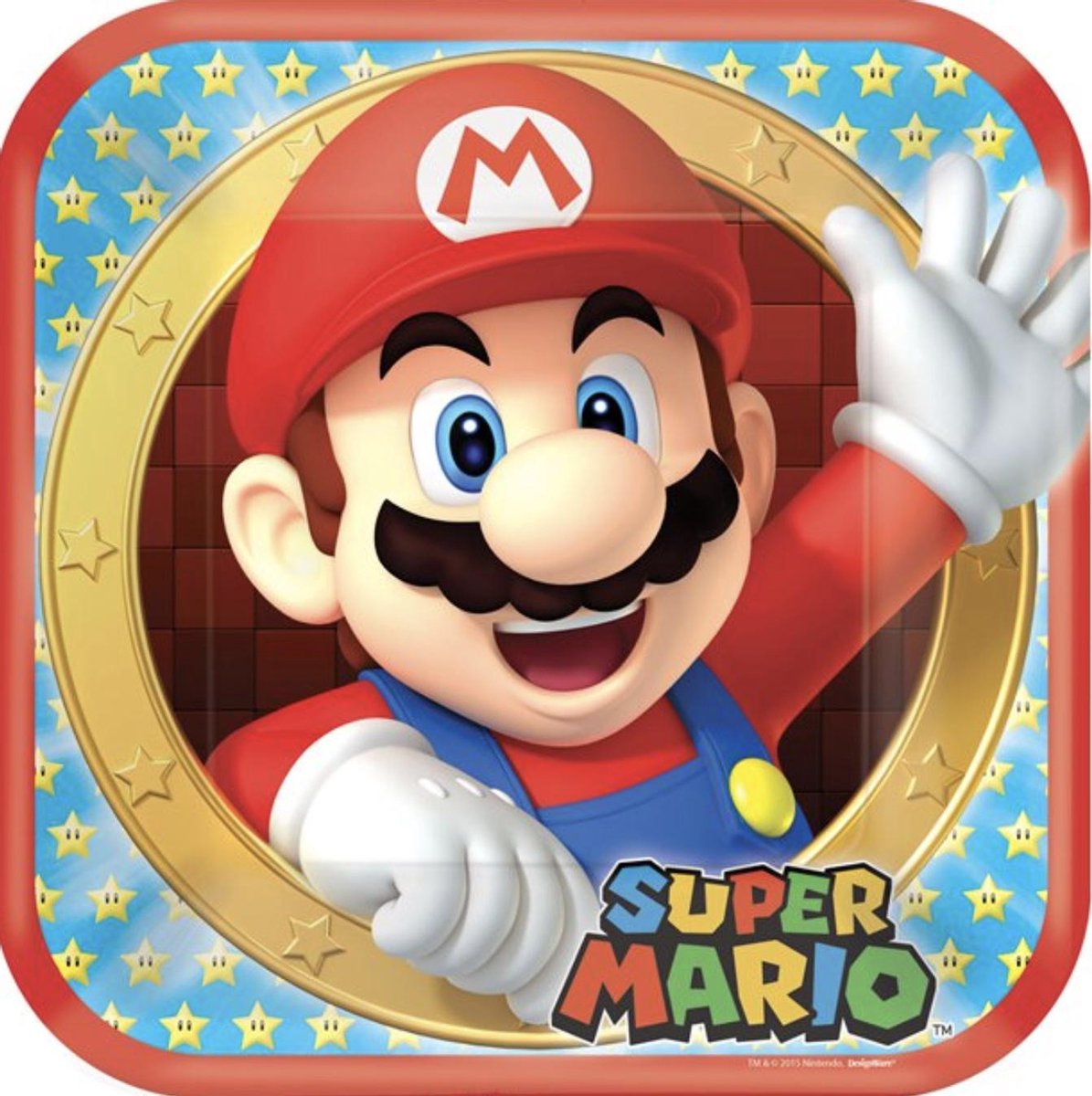 super mario borden - Super Mario kartonnen feestbordjes vierkant / Amscan / Kinderfeestje bordjes van karton vierkant Mario