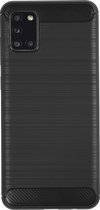 BMAX Carbon soft case hoesje geschikt voor Samsung Galaxy A31 / Soft cover / Telefoonhoesje / Beschermhoesje / Telefoonbescherming - Zwart