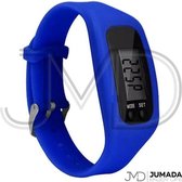 Jumada's Stappenteller - LCD Horloge - Armband - Tracker - Siliconen - Breed - Donkerblauw