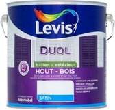 Levis Duol - Lak - Hoogwaardige solventgedragen - houtlak - 2 in 1 ( grondlaag en eindlaag) - RAL 7044 - Zijdegrijs - 1 l