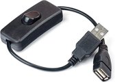 USB A verlengkabel met aan/uit schakelaar (USB-A Vrouw-man kabel)