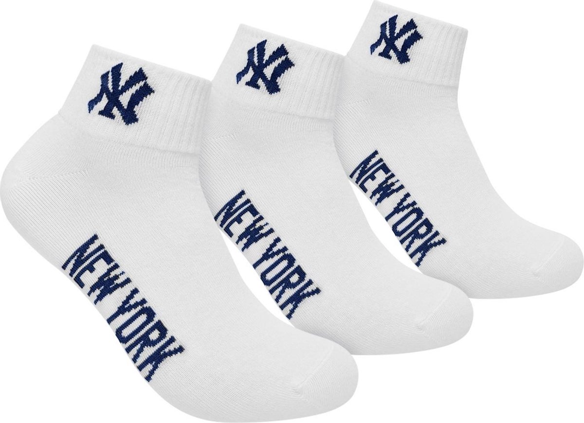 New York Yankees - 3-Pack Quarter Socks - 3-pack Sokken - 27 - 30 - Wit