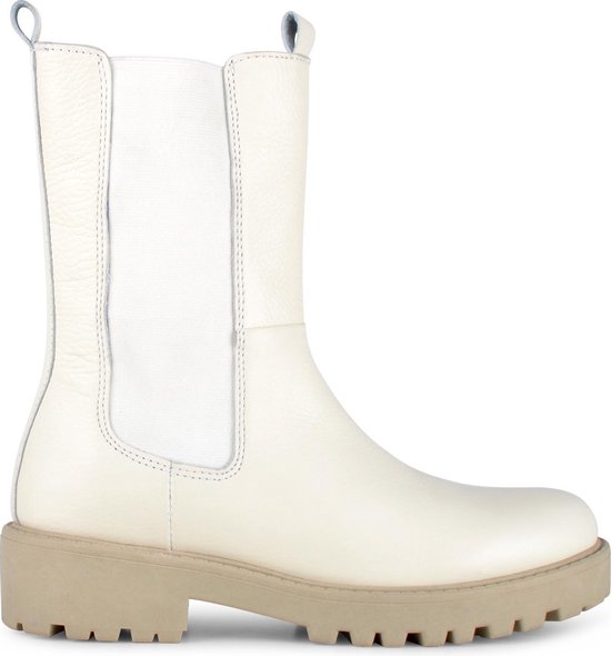 PS Poelman Dames BOND Leren Chunky Instappers Chelsea Enkellaarzen met Profielzool. bol