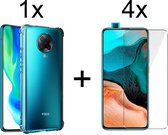 Xiaomi Poco F2 Pro hoesje shock proof case transparant hoesjes cover hoes - 4x Xiaomi Pocophone F2 Pro screenprotector