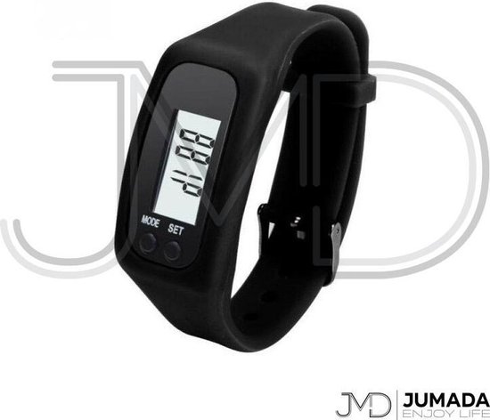 Jumada's Stappenteller - LCD Horloge - Armband - Tracker - Siliconen - Breed...