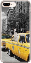 iPhone 8 Plus/7 Plus hoesje - Lama in taxi - Soft Case Telefoonhoesje - Print - Grijs