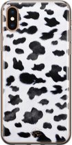 iPhone X/XS hoesje - Koeienprint - Soft Case Telefoonhoesje - Print - Zwart